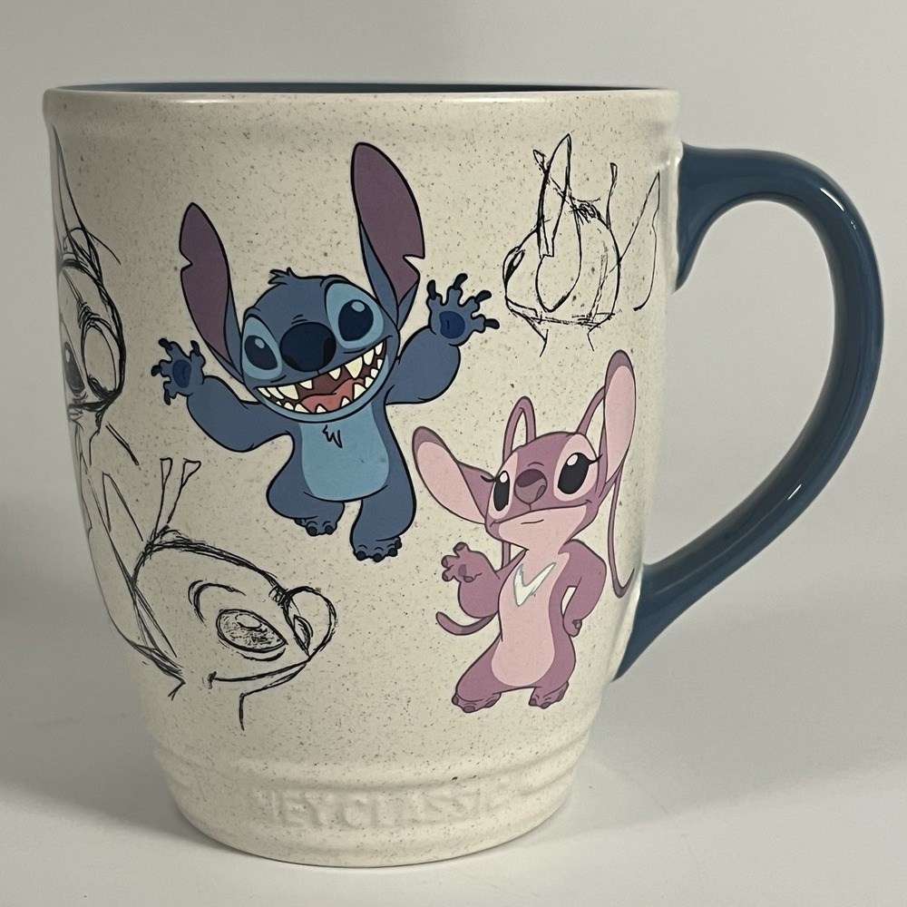 Disney Store Classics "Stitch & Angel" Animation Sketch Coffee Mug RARE